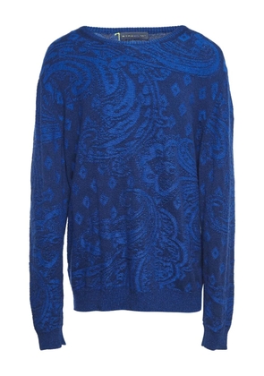Etro Pre-Owned paisley-jacquard wool sweater - Blue