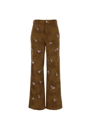 DES PHEMMES faux-leather trousers - Brown