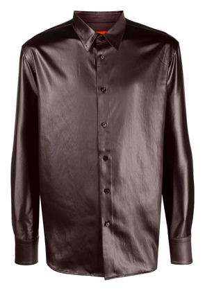 Eckhaus Latta metallic long-sleeve shirt - Brown