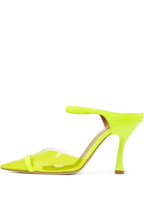 Malone Souliers pre-owned 100mm transparent pointed-toe mules - Yellow