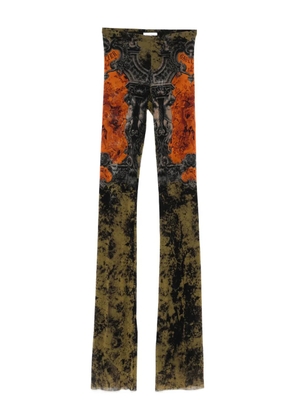 Jean Paul Gaultier abstract-pattern print trousers - Black