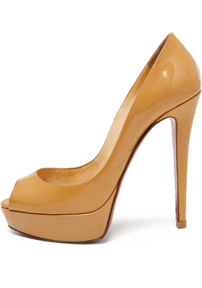 Christian Louboutin Pre-Owned 135mm patent-leather sandals - Neutrals