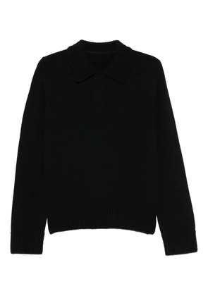 sacai polo-neck wool sweater - Black