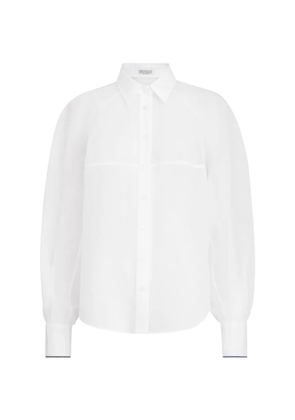 Brunello Cucinelli striped monili cotton shirt - White