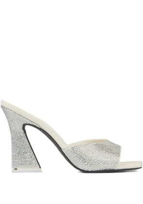 BLACK SUEDE STUDIO embellished heeled sandals - Silver