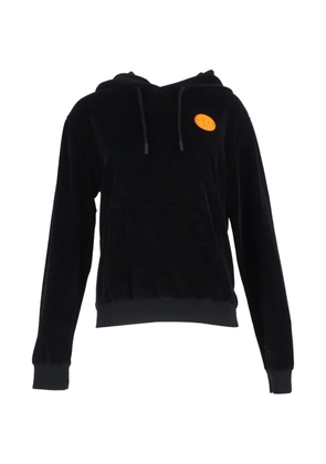 Off-White Pre-Owned arrow-print velvet hoodie - Black