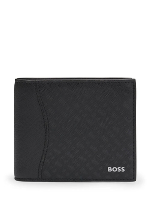 BOSS textured bifold wallet - Black