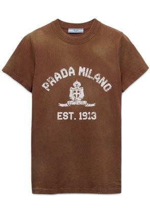 Prada logo-print T-shirt - Brown
