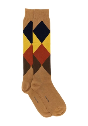 Ballantyne diamond-patterned socks - Neutrals