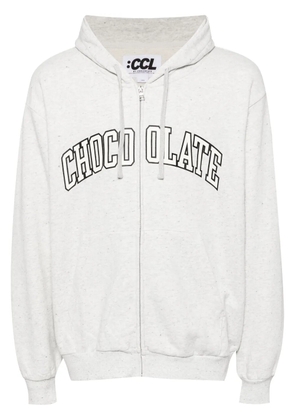 CHOCOOLATE logo-printed hooded jacket - Grey