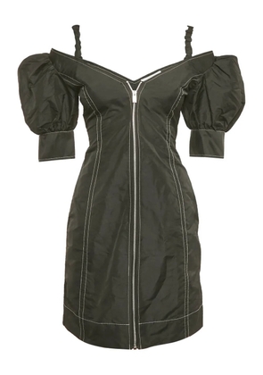 GANNI crepe cold-shoulder dress - Black