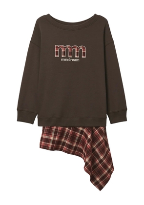 Mini Cream plaid sweatshirt - Brown