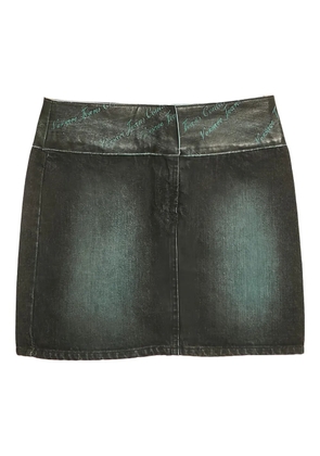 Versace Pre-Owned logo-detail denim skirt - Black