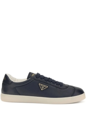 Prada triangle-logo leather lace-up sneakers - Black