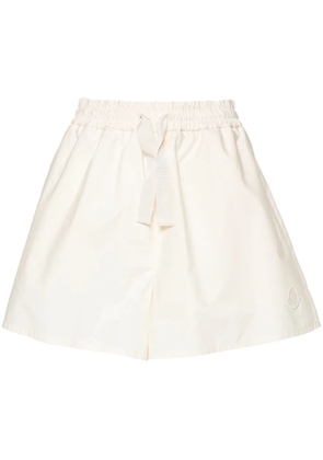 Moncler logo-appliqué poplin shorts - Neutrals