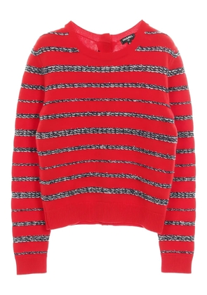 CHANEL Pre-Owned 1986-1988 striped buttoned cardigan - Red