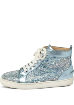 Christian Louboutin Pre-Owned crystal-embellished sneakers - Blue