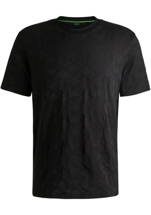 BOSS geometric-jacquard T-shirt - Black