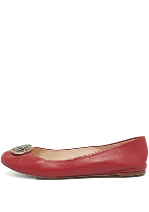 Carolina Herrera Vintage leather logo-detail ballet flats - Red