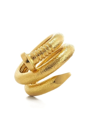 David Webb 18K yellow gold Hammered Nail ring