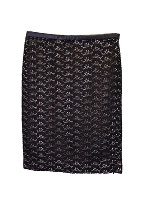 Diane Von Furstenberg Vintage lace-detail midi pencil skirt - Black