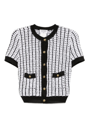 CHANEL Pre-Owned 1997 short-sleeve sweater top - White