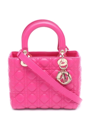 Christian Dior Pre-Owned 2010-2025 Medium Lambskin Cannage Lady Dior satchel - Pink