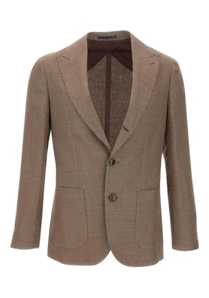 Barba peaked-lapels buttoned blazer - Brown
