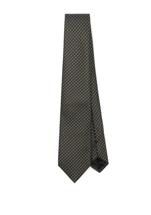 Emporio Armani patterned-jacquard tie - Black