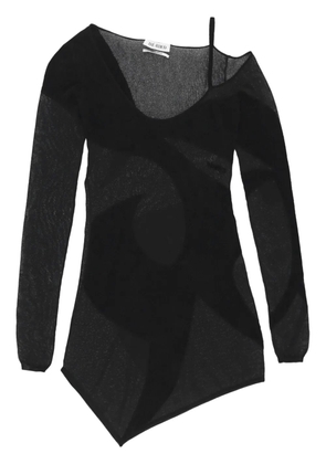 The Attico sheer asymmetric minidress - Black