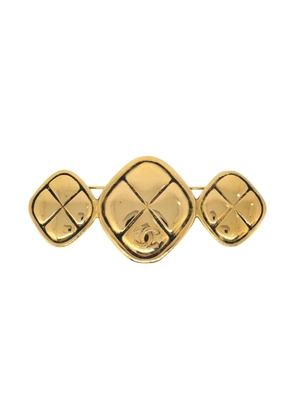 CHANEL Pre-Owned 1990-2000s Triple Rhombus brooch pin - Gold