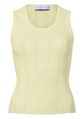Proenza Schouler White Label Perry compact pointelle rib knitted top - Yellow