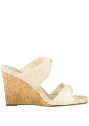 Aquazzura 85mm Twist wedge sandals - Neutrals