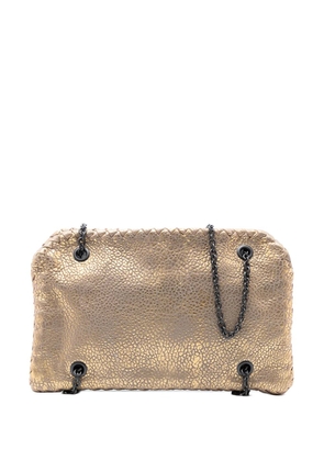 Bottega Veneta Pre-Owned 2012-2025 Intrecciato Trimmed Metallic Leather Duo shoulder bag - Gold