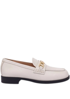 Love Moschino logo-plaque loafers - White
