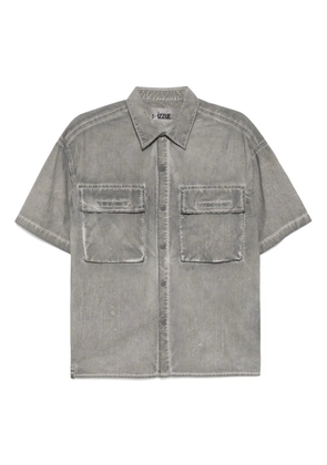izzue logo-embroidered shirt - Grey