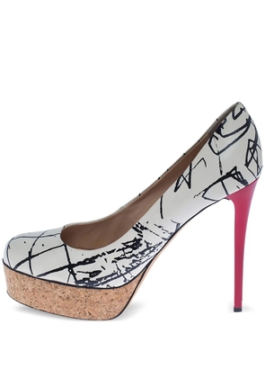 Giuseppe Zanotti 120mm abstract-pattern print heeled pumps - White