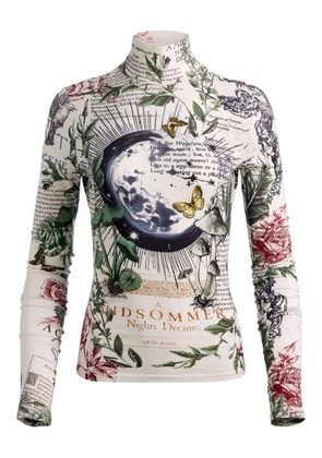 alice + olivia graphic-print turtleneck top - White