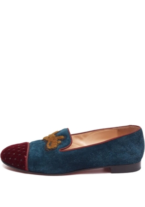 Christian Louboutin Pre-Owned two-tone velvet loafers - Red