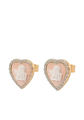 Cameo & Beyond Sparkling Cherub stud earrings - Gold