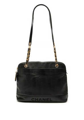 CHANEL Pre-Owned 1996-1997 Caviar Logo Chain shoulder bag - Black