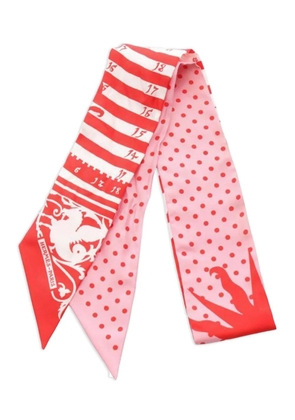 Hermès Pre-Owned 2000s Astrologie à Pois ribbon scarf - Pink
