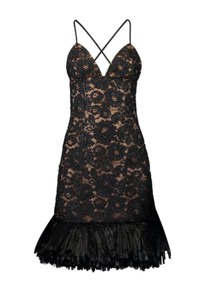 Michael Kors Collection floral-embroidered mini dress - Black