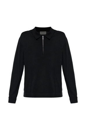 Officine Generale zip closure wool polo shirt - Black