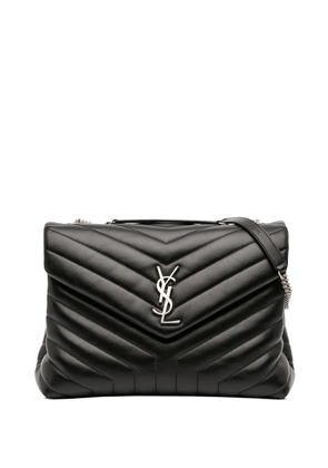 Saint Laurent Pre-Owned 2017 Medium Matelasse Leather LouLou shoulder bag - Black