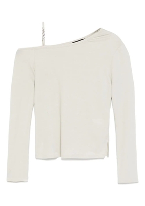 tout a coup asymmetric-neck top - Grey