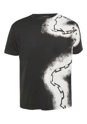 Louis Vuitton Pre-Owned spray-painted strokes jersey T-shirt - Black