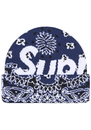 Supreme bandana-print beanie hat - Blue