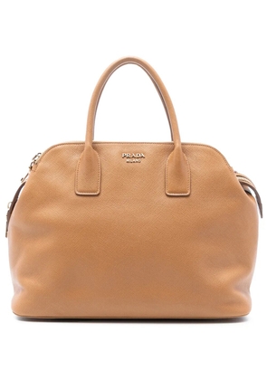 Prada Pre-Owned 2000-2025 Saffiano Cuir Triple Zip Dome Top Handle Bag handbag - Brown
