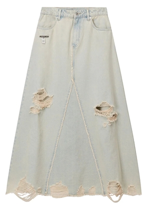 Musium Div. distressed denim maxi skirt - Blue